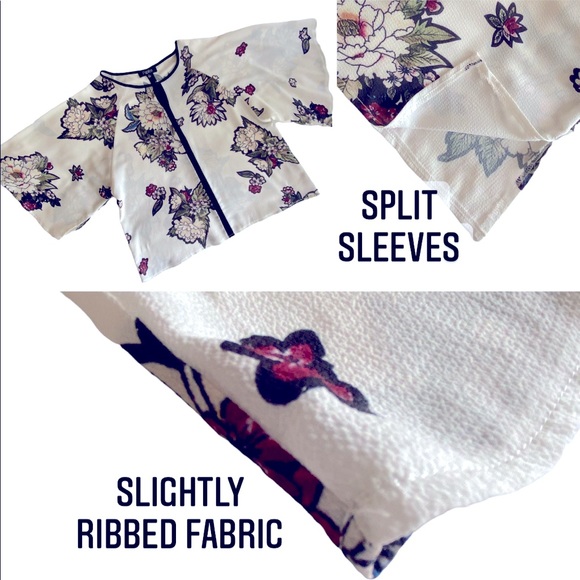 Floral Kimono White Blouse - Picture 9 of 13